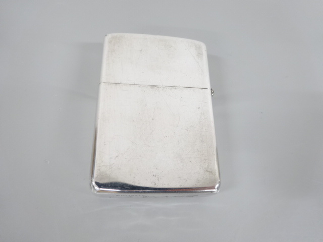 1989 year made ZIPPO Zippo STERLING SILVER sterling silver plain 80\'s 80 period italik writing brush chronicle body silver lighter USA Vintage 