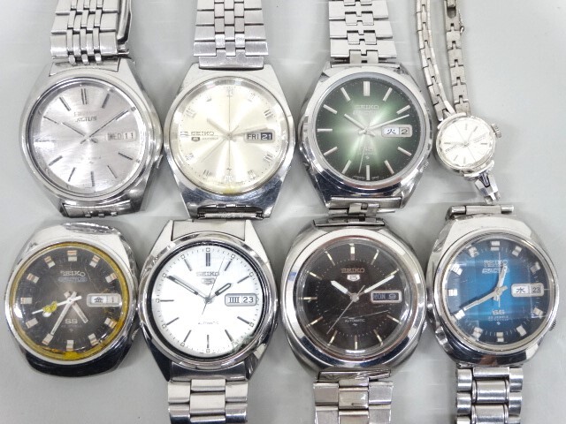 ジャンク 8点セット まとめて SEIKO セイコー 5 7019-7050 5126-8000 6106-8670 6106-7590 7019-7060 クイーンセイコー 他 腕時計_画像1