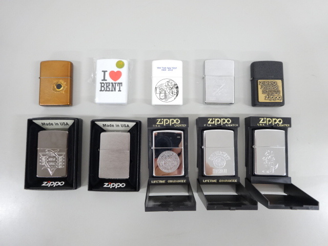  new goods unused goods 10 point set together ZIPPO Zippo Hawaii university Australia solid metal pasting gun .90\'s silver white black other oil lighter 