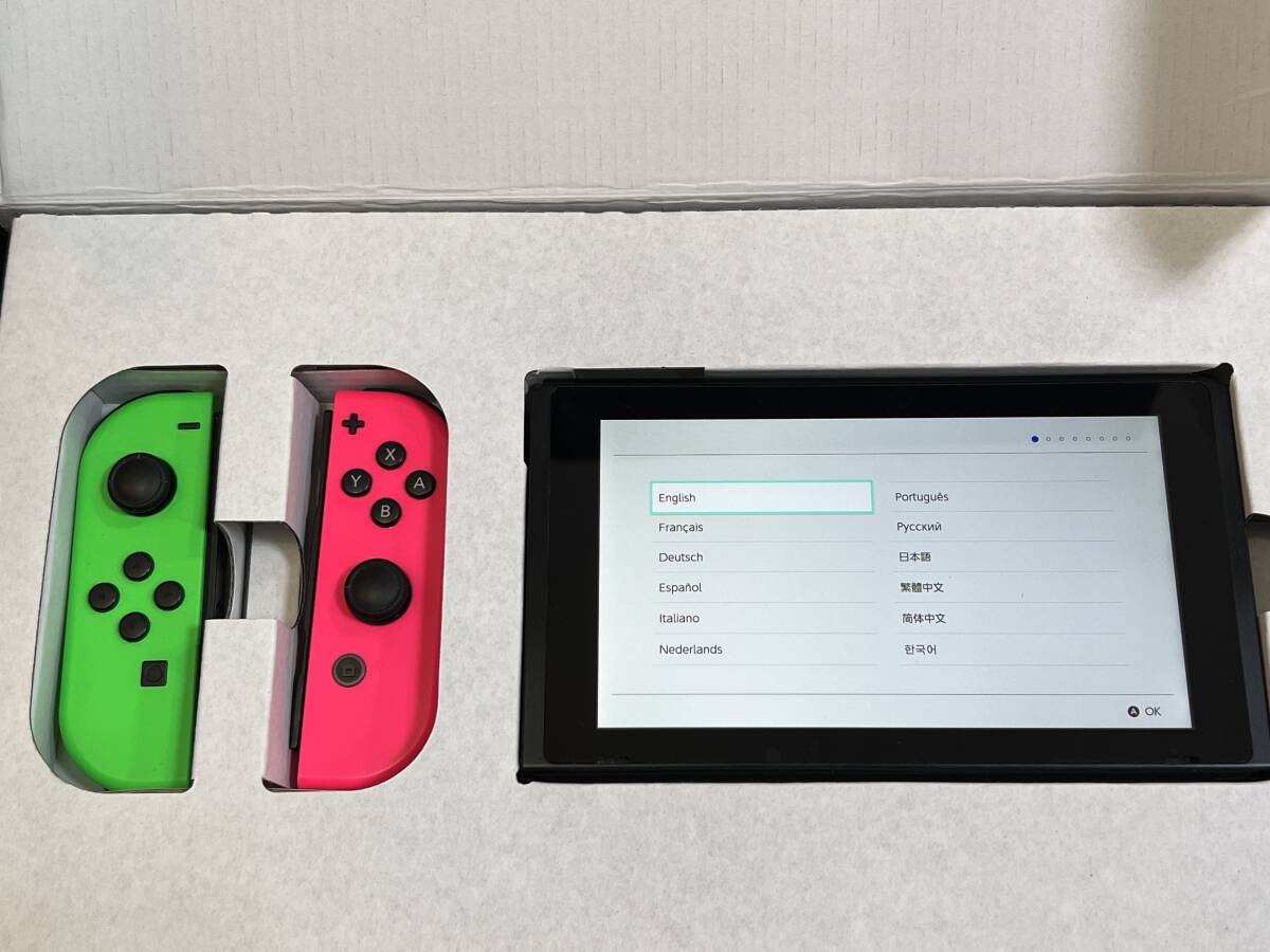 使用感あり コントローラー外れやすい 動くけどジャンク Ｎｉｎｔｅｎｄｏ ニンテンドウ Switch スイッチ 本体 HAC-001 ピンク グリーン_画像4