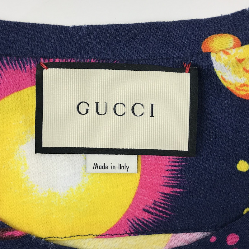 ◆大幅値下げ！★ほぼ美品★ GUCCI　グッチ　スペースイーグル　半袖Ｔシャツ　メンズ　XSサイズ　ブラック　中古A【辻屋質店A0386】_画像3