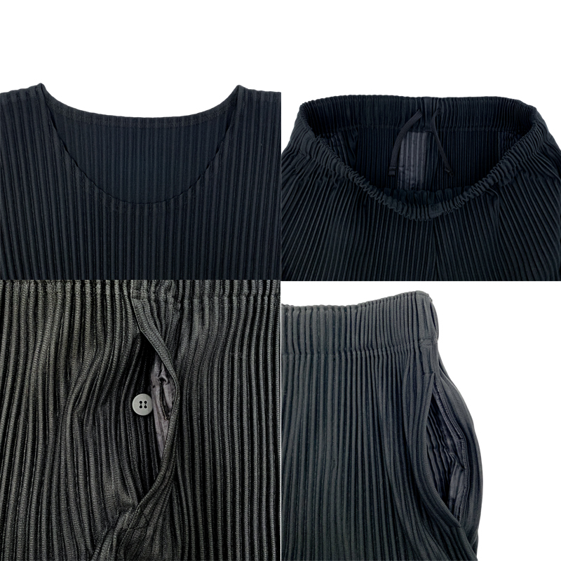 ISSEY MIYAKE Issey Miyake Homme plise setup black men's used A[. shop pawnshop A2275]