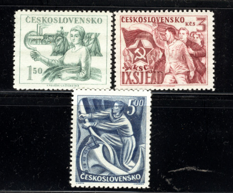チェコ 1949年 共産党大会他切手セット_画像1