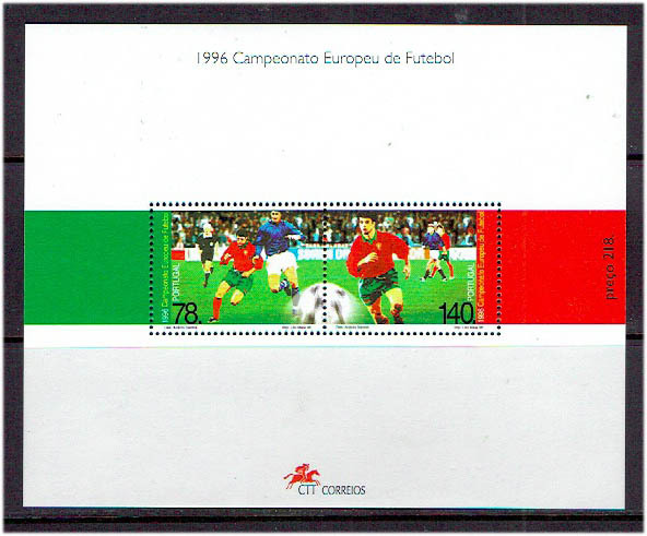 ポルトガル 1996年 欧州サッカー選手権小型シートの画像1
