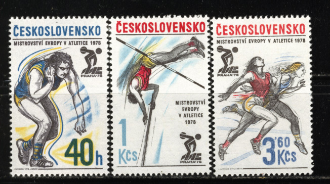 チェコ 1978年 欧州陸上選手権切手セット_画像1