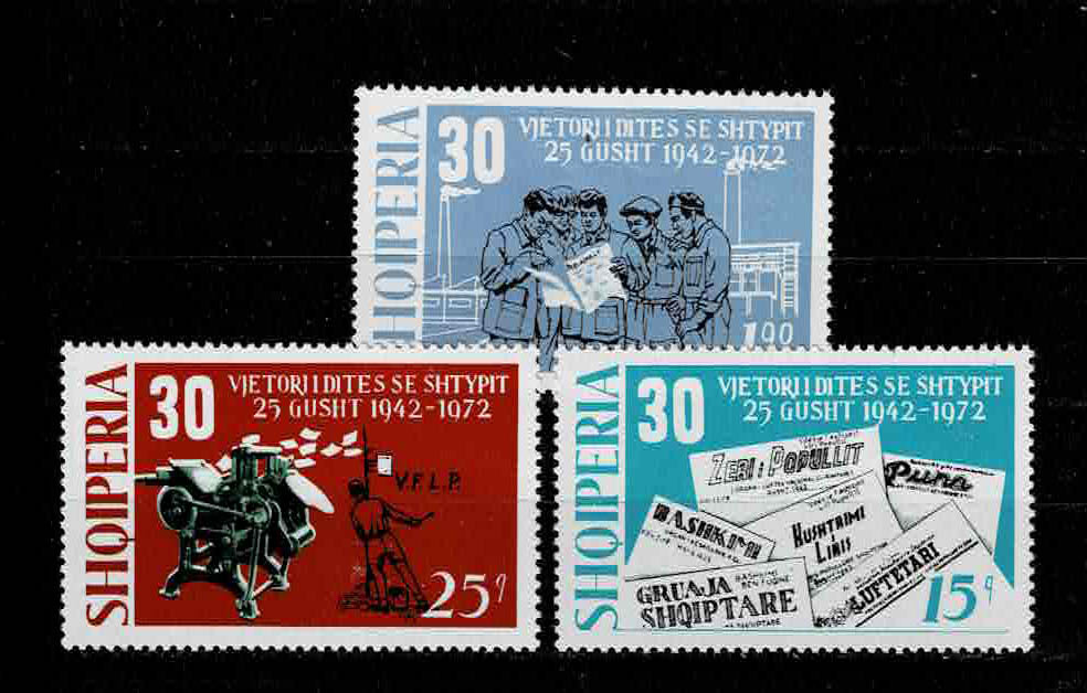 アルバニア 1972年 新聞の日切手セットの画像1