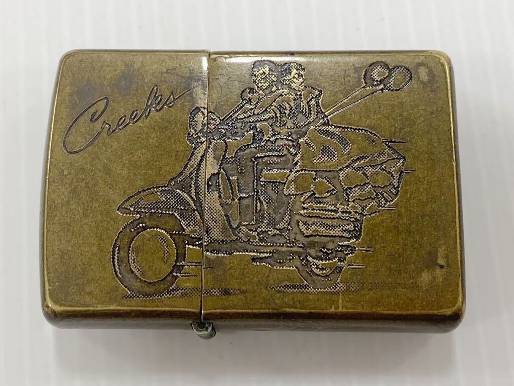 ZIPPO ジッポ Creeks クリークス　ベスパ　バイク　1992年製　火花確認済み　オイルライター _画像5