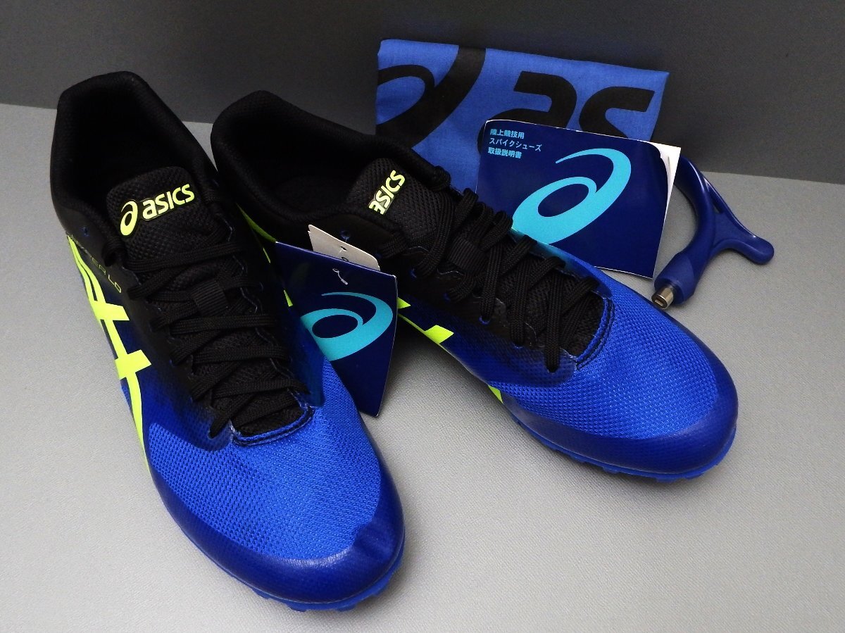 #【タグ付】asics アシックス HYPER LD 6 ハイパーLD 1093A089 400 27cm やや訳あり ハンドル付 陸上スパイク オールウェザー 中・長 (札)_画像1