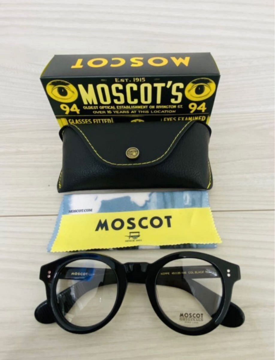 激安価格　MOSCOT モスコット★メガネフレーム★KEPPE★伊達眼鏡 ラウンド ボストン ブラック 黒縁