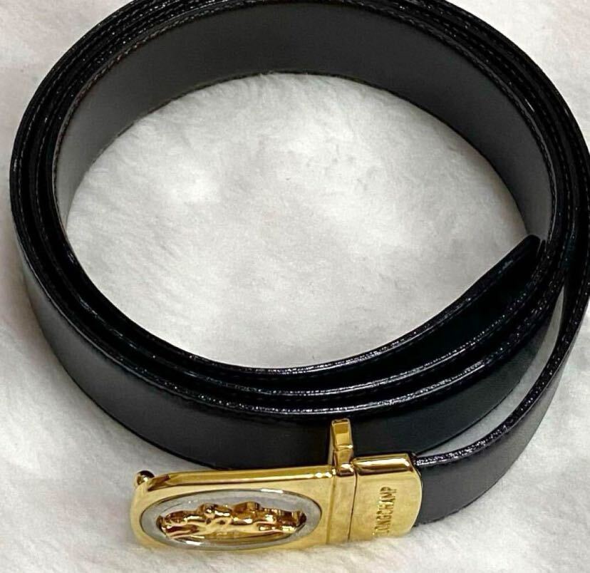ロンシャン ベルト 未使用 ロゴバックル ゴールド ブランド 小物 メンズ ブラック Longchamp _画像7
