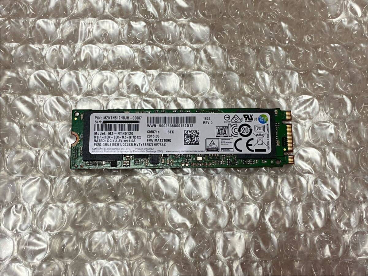 【起動2回 使用0時間】 SAMSUNG ☆ MZNTN512HDJH M.2 SSD 512GB ☆ 正常 ③の画像1