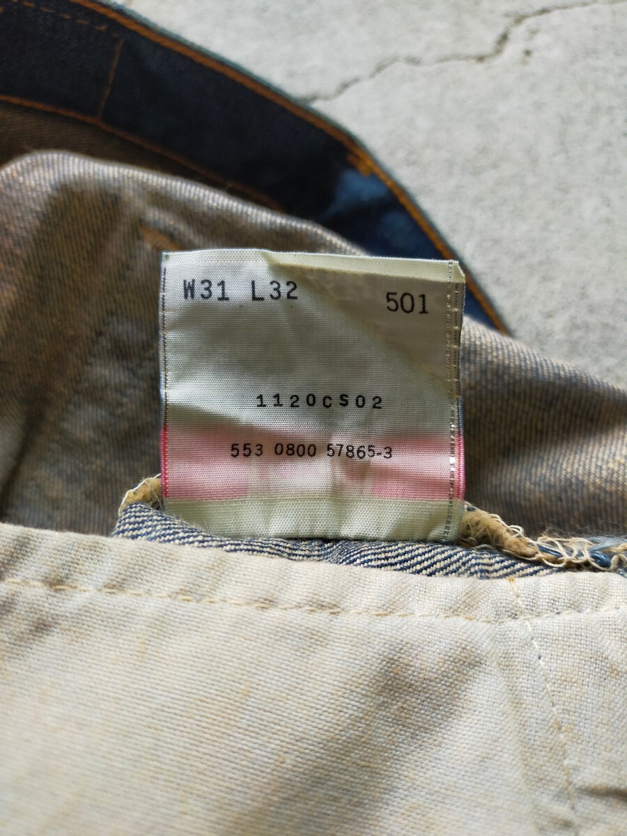 USA製【美品/ヴィンテージ加工】Levis 501 インディゴ デニムパンツ w31 リーバイス ジーンズ ジーパン 502 505 517 XX E VINTAGE LVC USA _画像9