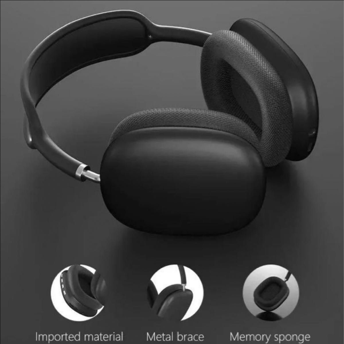 【シルバー】Bluetooth ヘッドフォン　ワイヤレスヘッドフォン　互換品　高音質　新品