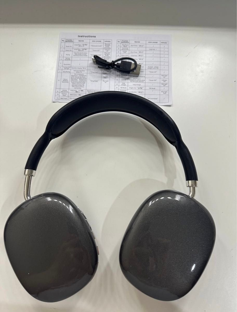 新品　黒 Bluetooth ヘッドフォン　ワイヤレスヘッドフォン　互換品　高音質 ブルートゥース