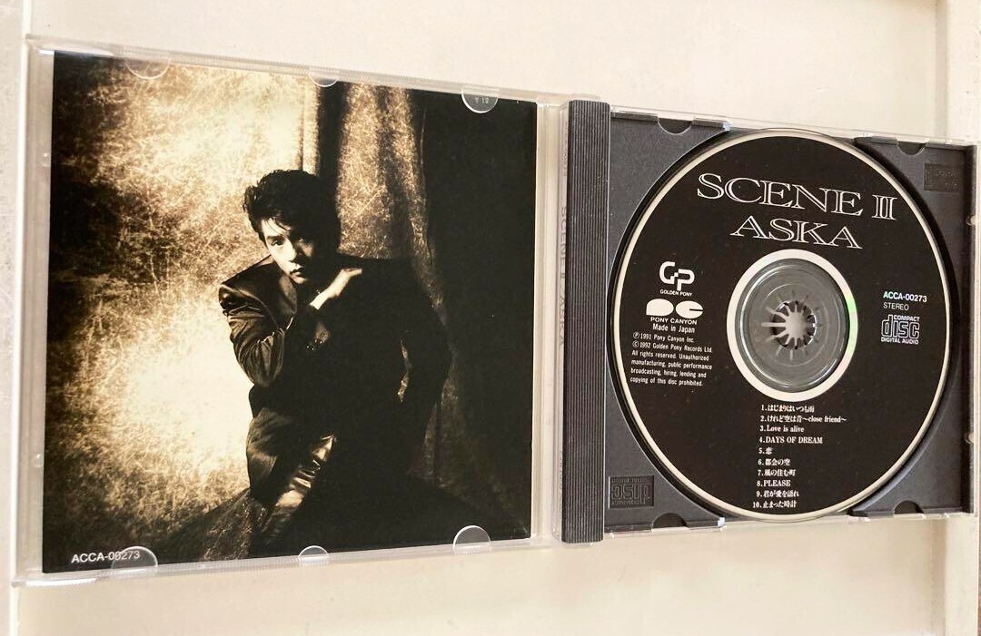 【名盤！】ASKA SCENE Ⅱ CDアルバム CHAGE and ASKA はじまりはいつも雨 都会の空 止まった時計 love is alive 岩崎宏美 best ベスト _画像3