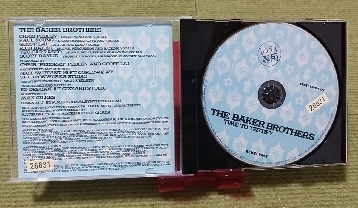 【名盤！】THE BAKER BROTHERS TIME TO TESTIFY ザベイカーブラザーズ CDアルバム ジャズバンド JAZZ ファンク_画像2
