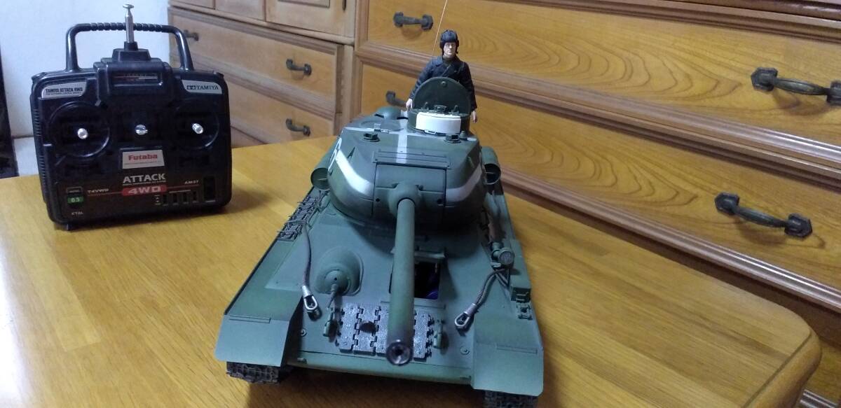 #1/16RCsobieto middle tank T34-85 Tamiya mechanism installing * full ope final product, Propo attaching!!