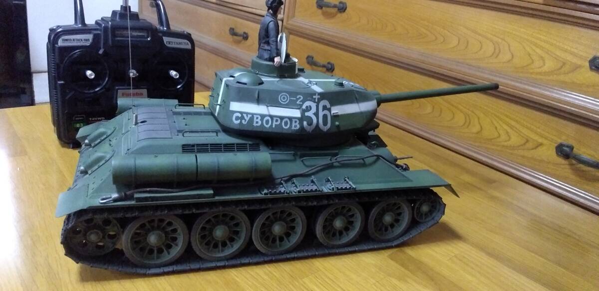 #1/16RCsobieto middle tank T34-85 Tamiya mechanism installing * full ope final product, Propo attaching!!