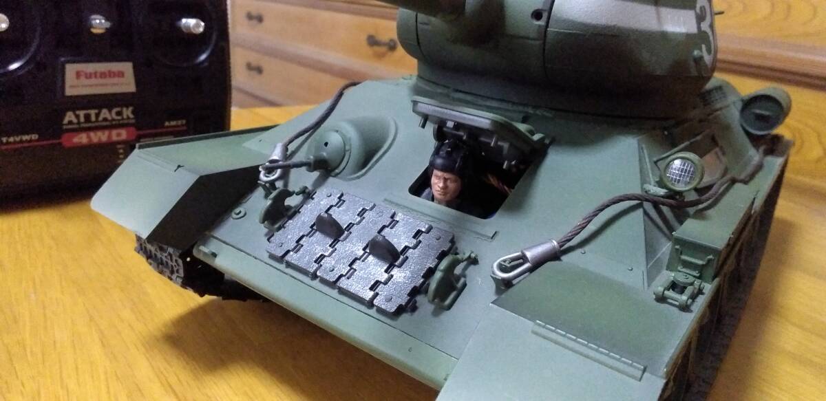 #1/16RCsobieto middle tank T34-85 Tamiya mechanism installing * full ope final product, Propo attaching!!