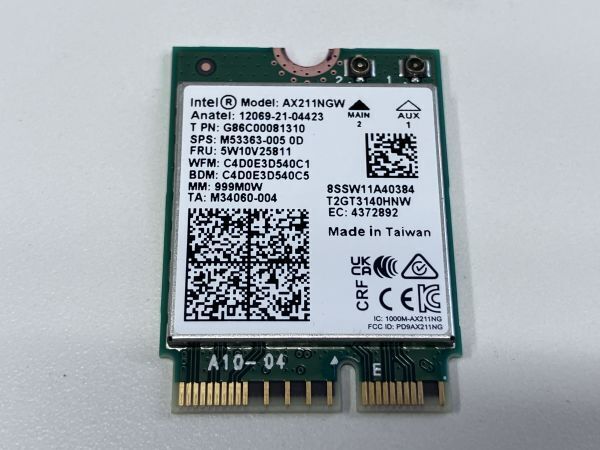 インテル Intel AX211NGW Wi-Fi 6E 無線LANカード no12_画像1