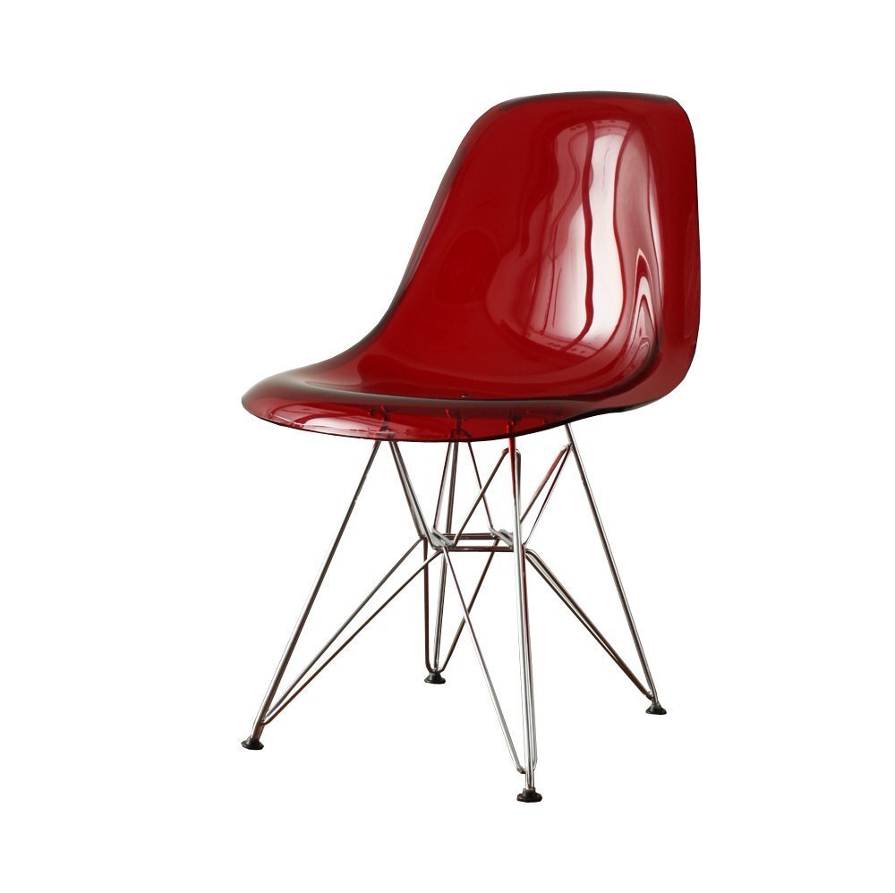  Eames chair -20210623-002 clear red [ small rubbish equipped ] poly- car bone-toli Pro duct goods PC-0116 DSR side shell chair 