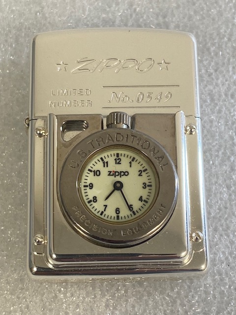 ZIPPO ジッポー ジッポ OIL オイル ライター1995年製 特別限定品 (銀張り) 1000個時計 通しナンバー入り 箱入り ※着火未確認_画像3