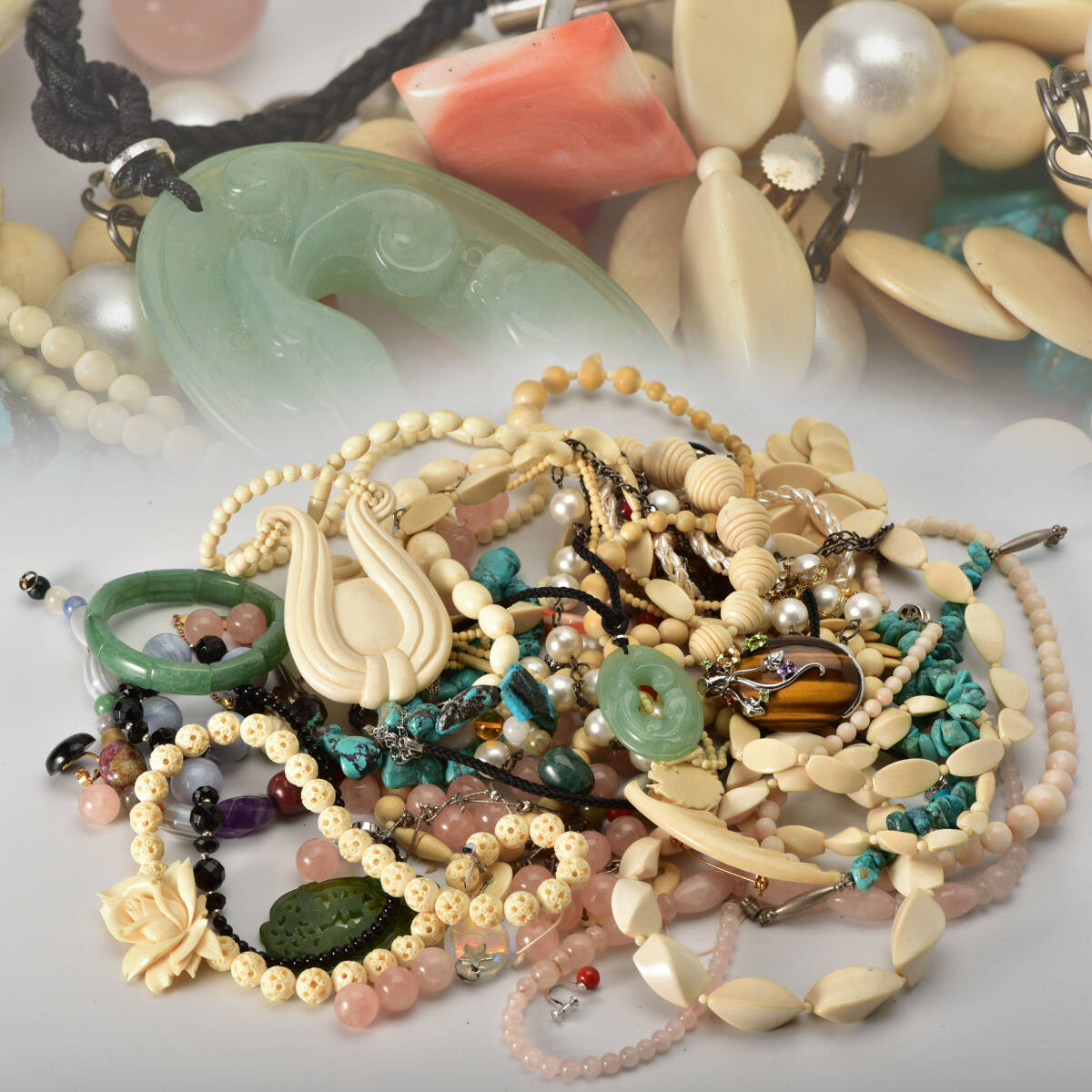  color stone accessory turquoise *..* green stone * sphere stone * necklace * bracele * pendant * set sale 974g/M110309