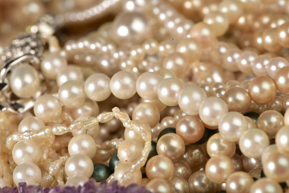 真珠アクセサリー 貝パール・淡水パール・アコヤ真珠・イミテーションパール・ネックレス・ブローチ・まとめ売り約9.5kg/M110302の画像7