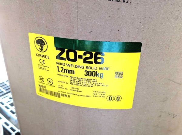41000円 軟鋼用ソリッドワイヤー ZO-26 径1.2mm 300kg パック 41000円 軟鋼用ソリッドワイヤー ZO-26 径1.2mm 300kg パック