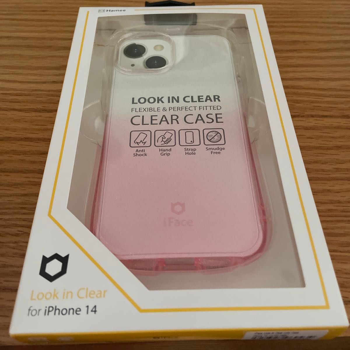 Look in Clear Lolly iPhone 14 ケース (クリア/ピーチ) 【アイフォン14 カバー 透明 耐衝撃