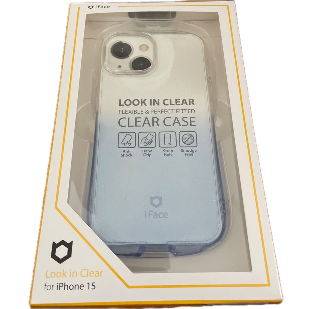 iPhone15 iFace Look in Clear Lolly ケース 41-969502（クリア/サファイア)アイフェイス