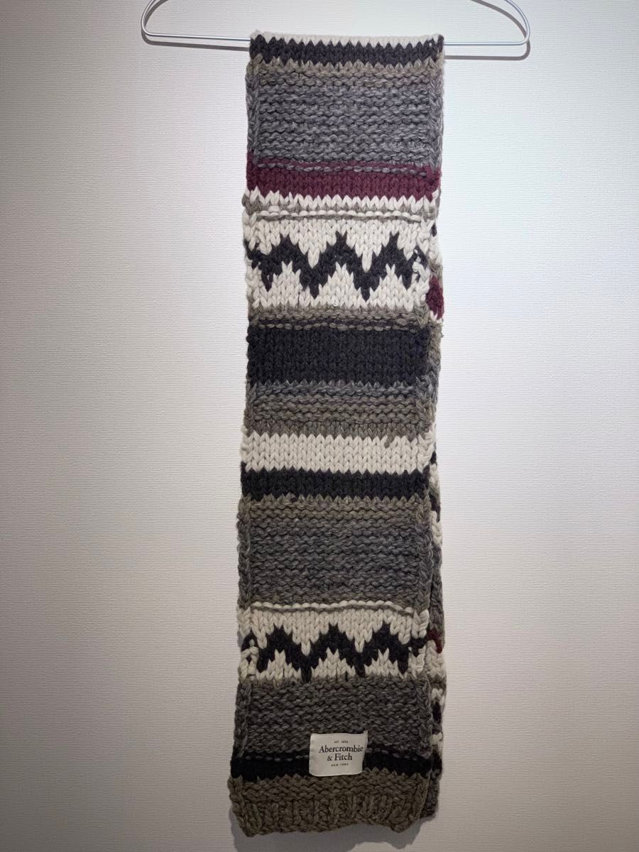 Abercrombie & Fitch  Winter Wool Knit Scarf A&F マフラー アバクロ