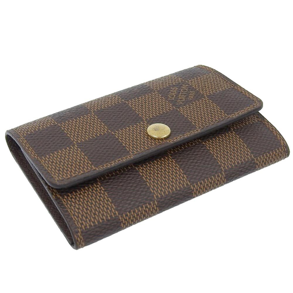 【本物保証】 箱・布袋付 ルイヴィトン LOUIS VUITTON ダミエ ミュルティクレ6 鍵入れ キーケース6本用 エベヌ N62630_画像4