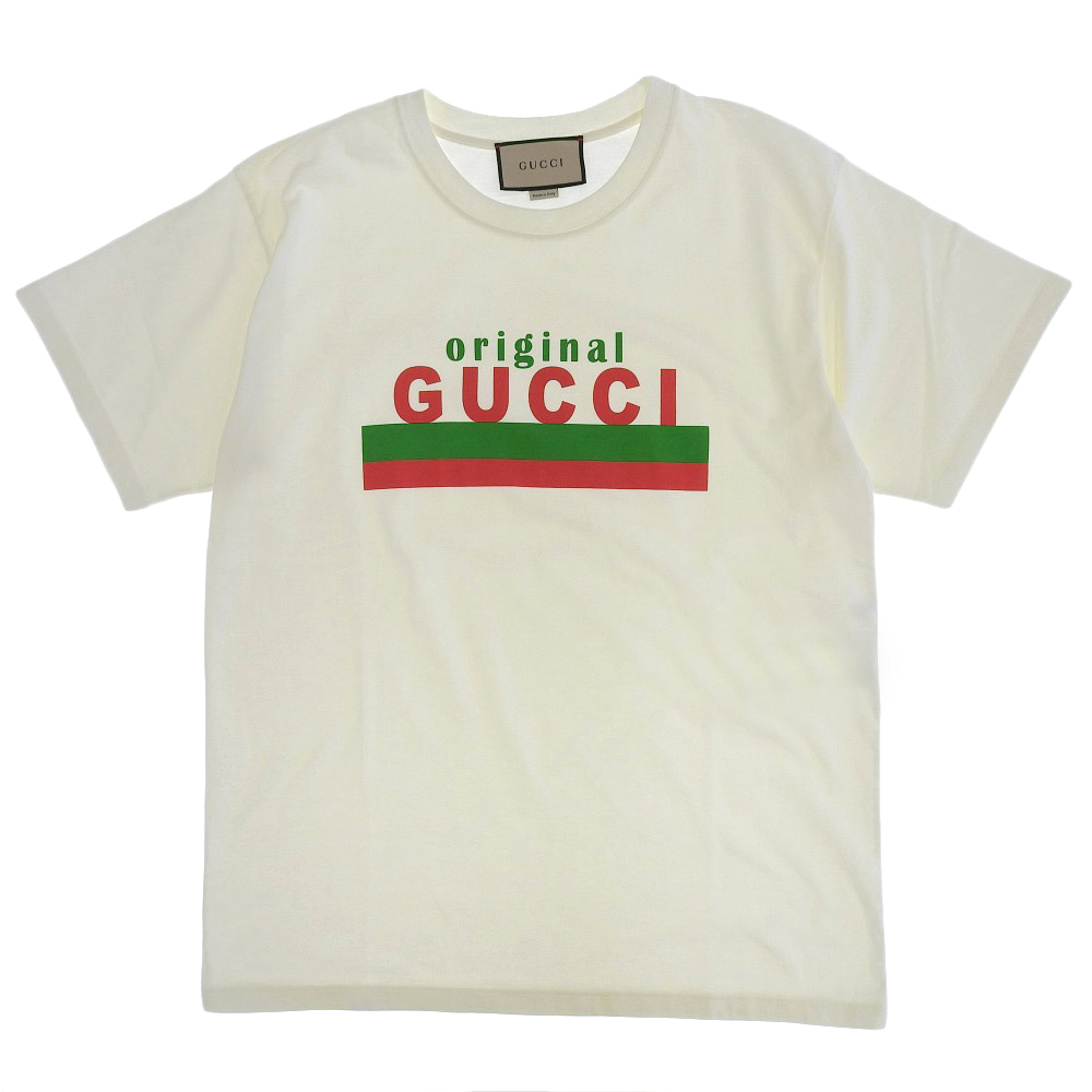 【本物保証】 超美品 グッチ GUCCI オーバーサイズ ロゴ Tシャツ ホワイト 白 616036 XJCOQ XS メンズ_画像1