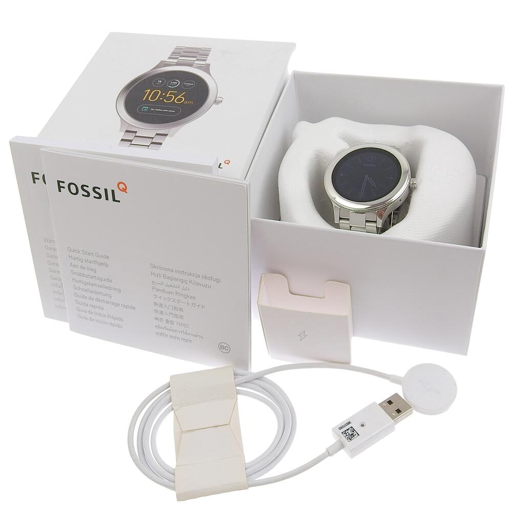 [ подлинный товар гарантия ] коробка * гарантия есть очень красивый товар Fossil FOSSIL Q венчурный мужской беспроводной зарядка наручные часы сенсорный экран FTW6003 редкий редкость 