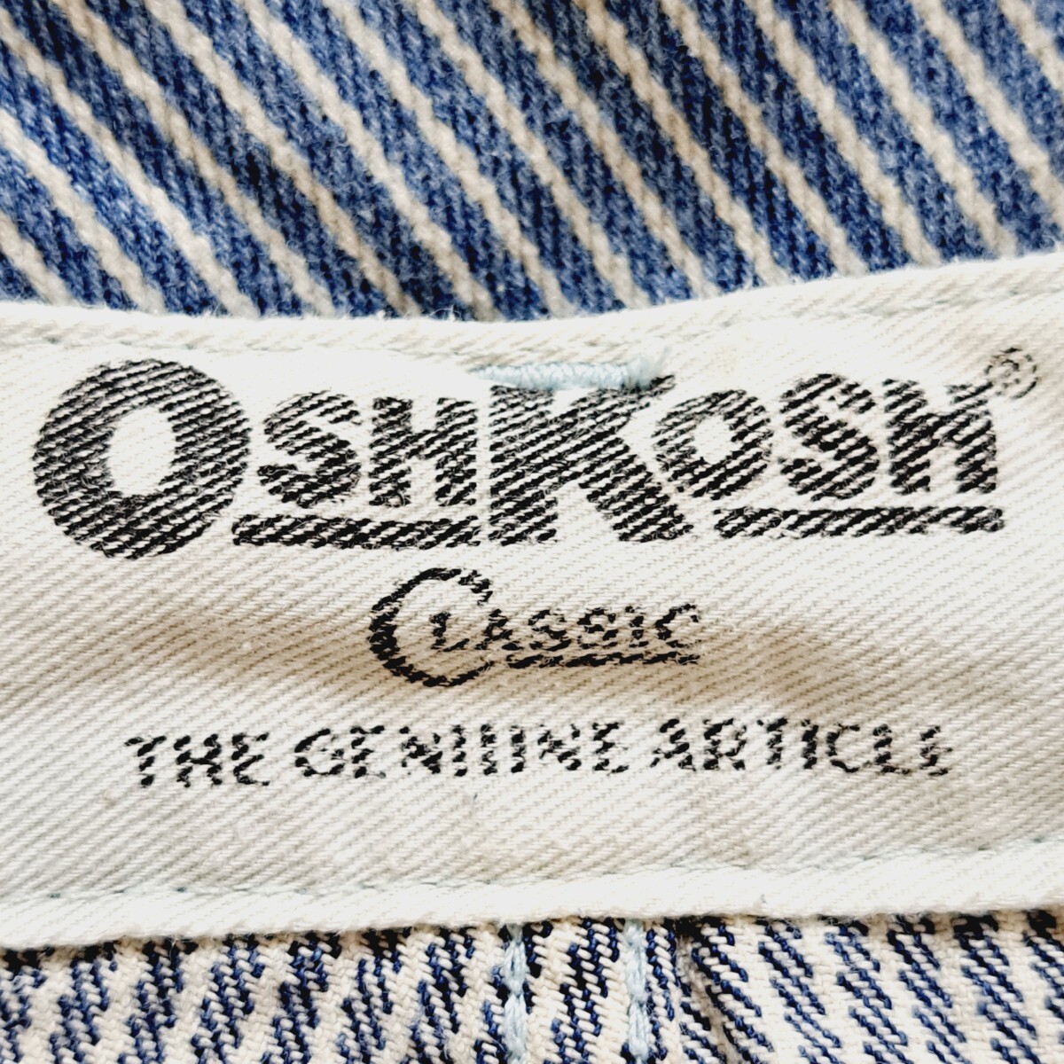 【OSHKOSH】オシュコシュ 7分丈 カーゴパンツ 縦ストライプ 青 ブルー 総柄 こなれ感 おしゃれ 古着 着回し 紳士 メンズ サイズL/Y8856HH_画像8