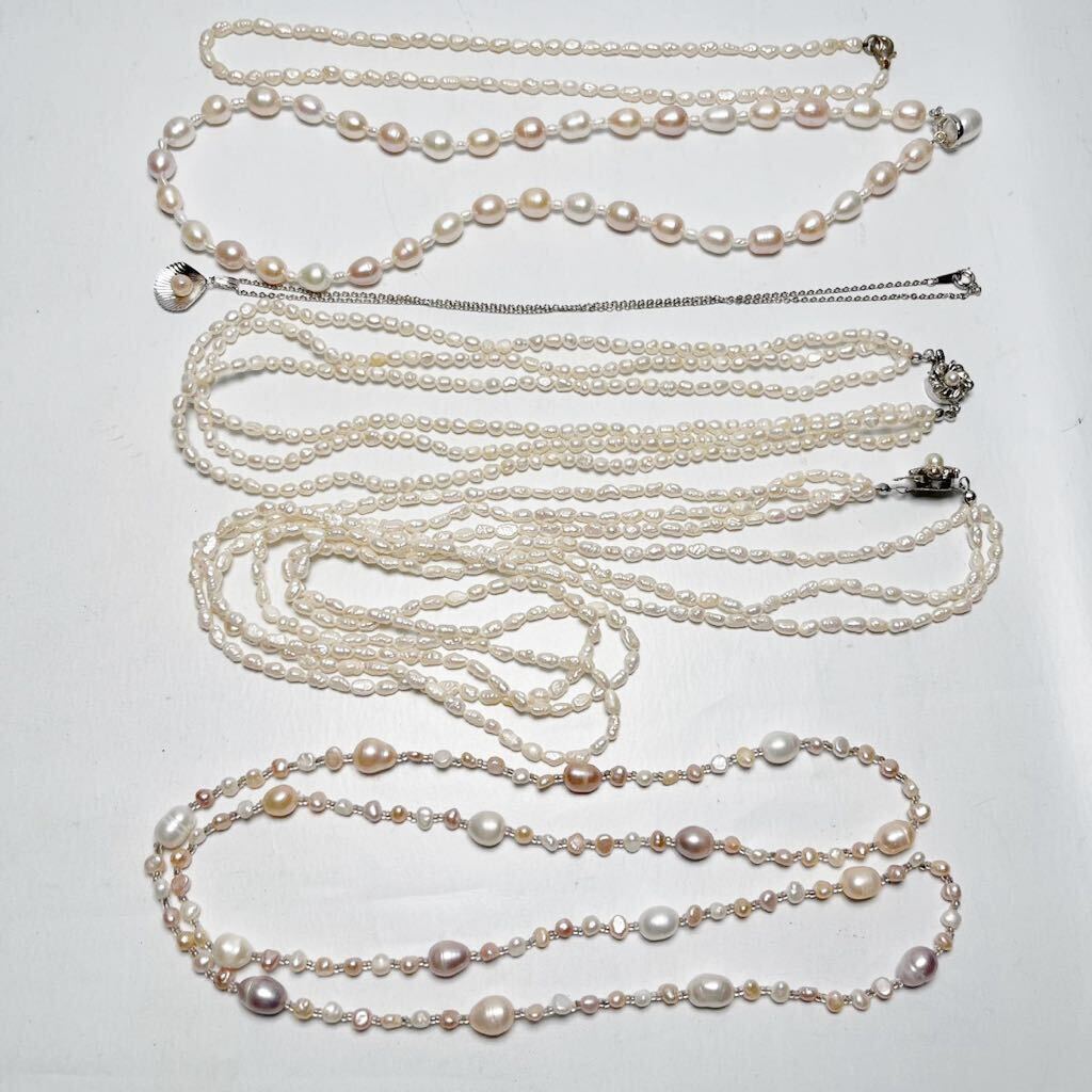 stock adjustment therefore 1 jpy ~book@ pearl all genuine article pearl pearl ... fresh water multicolor necklace 6 point silver inscription contains silver