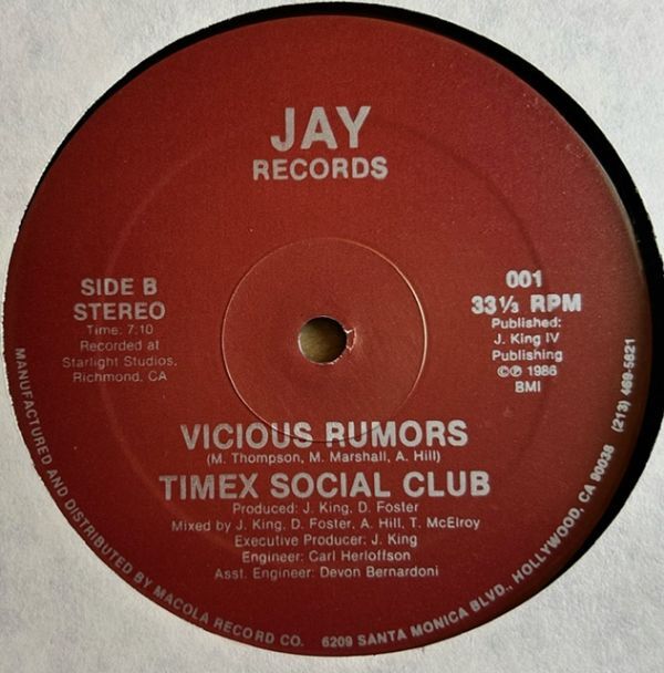 【12 inch】Times Social club/Rumors【240410】1986/shrink/Electronic/Funk / Soul_画像4