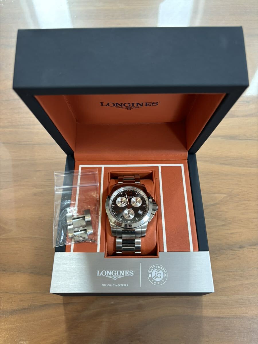 LONGINES ロンジン コンクエスト ローランギャロス 記念モデル 1/100th 全仏オープン L37004796 腕時計の画像1