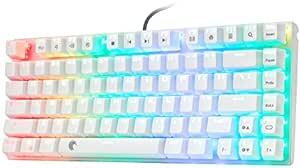 e元素ゲーミングキーボード81キー 茶軸メカニカルキースイッチを採用 RGB発光LEDバックライト付き コンパクト設計 全キーロー_画像1