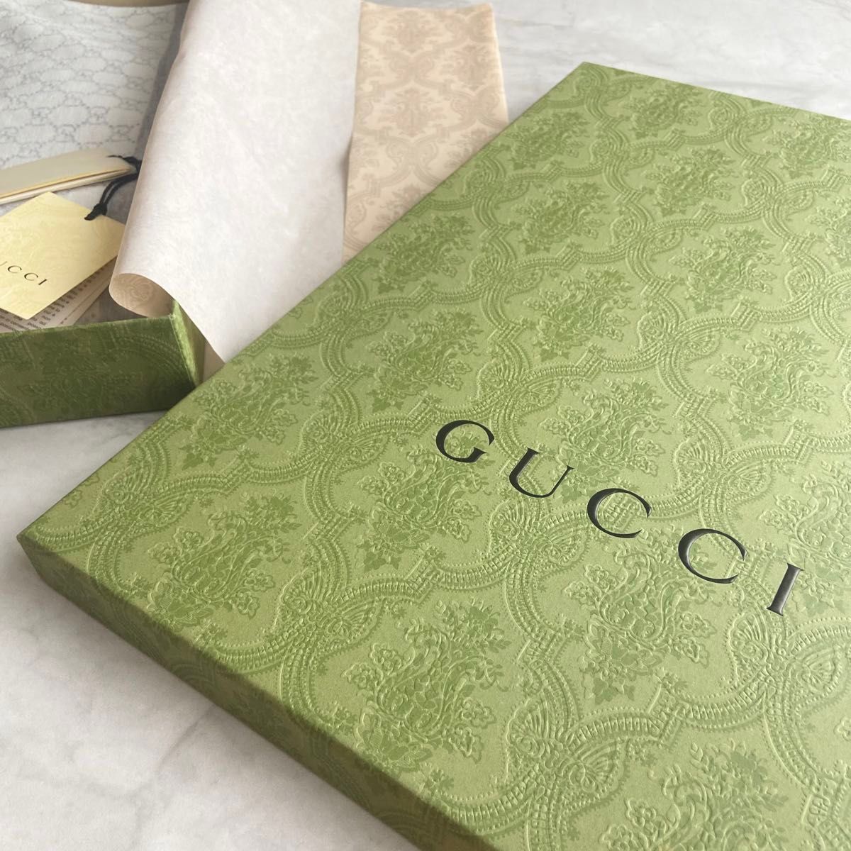 【新品未使用】GUCCI GGパターン ウール ブランケット　ベビー　キッズ　ホワイト　グレー