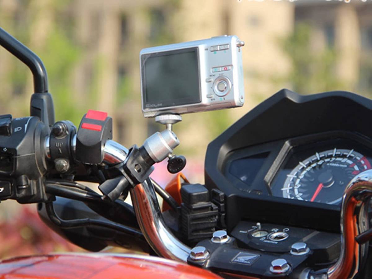 雲台 自転車・バイクにカメラを固定 カメラマウント ハンドルバー等のパイプに挟み込むだけの簡単とりつけ ;ZYX000285;_画像3
