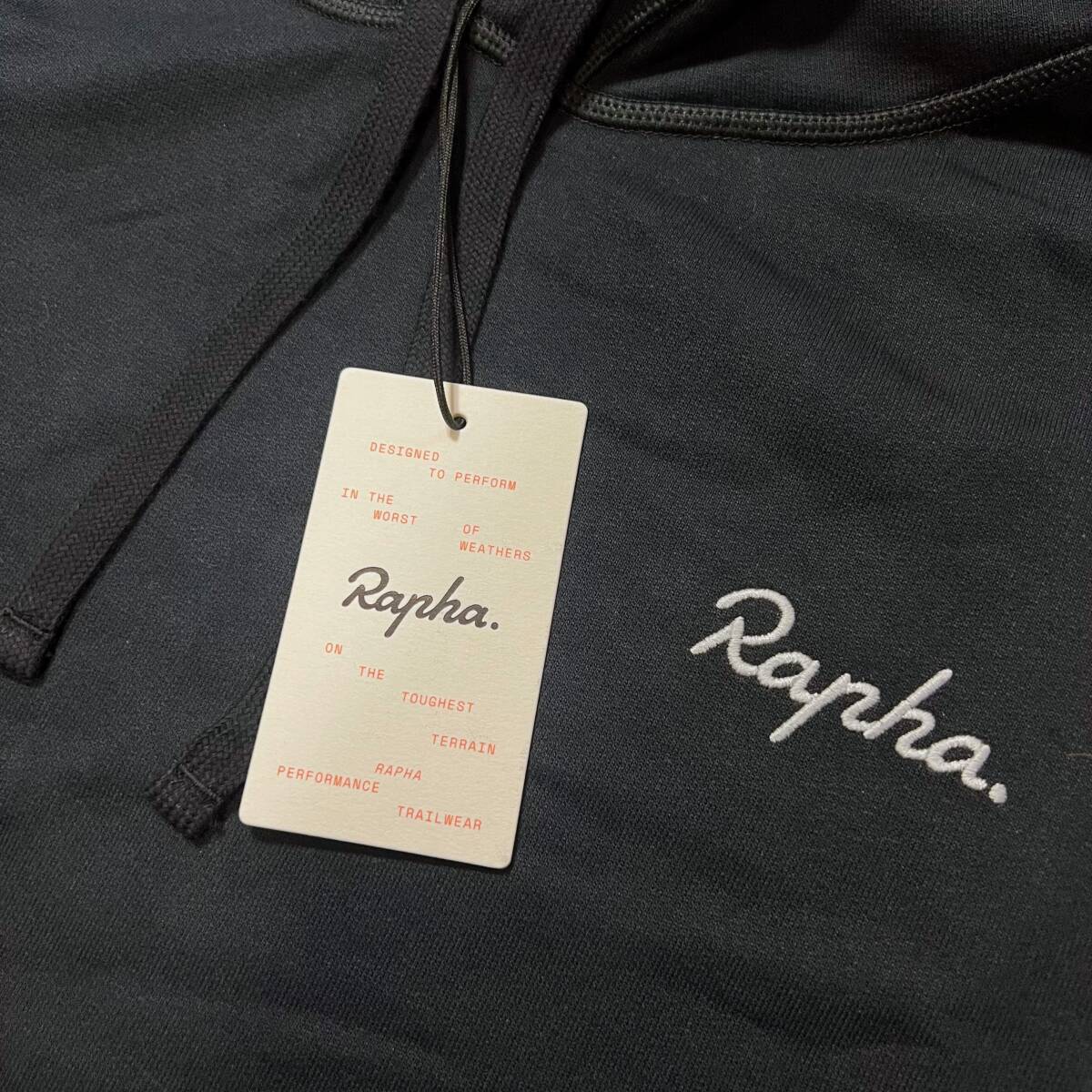 新品 Rapha Men's Trail Hoodie Mサイズ ブラック/ライトグレー ラファ メンズ トレイル フーディー パーカー オーガニックコットン製_画像5