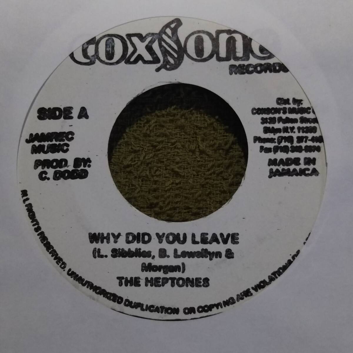 Why Did You Leave Riddim Original Why Did You Leave Heptones from Coxson(Studio 1）_画像1