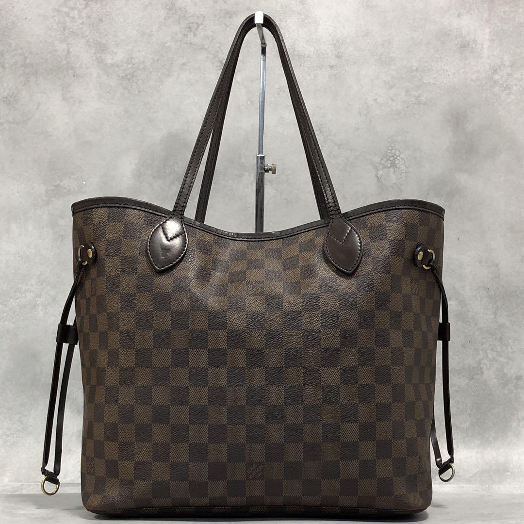 1円 美品 LOUIS VUITTON ルイヴィトン ダミエ ネヴァーフルMM トートバッグ ショルダー 肩がけ ビジネス ゴールド金具 A4 大容量 N51105_画像2