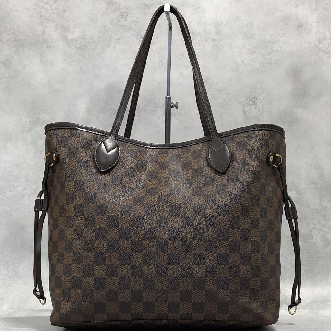 1円 美品 LOUIS VUITTON ルイヴィトン ダミエ ネヴァーフルMM トートバッグ ショルダー 肩がけ ビジネス ゴールド金具 A4 大容量 N51105_画像3