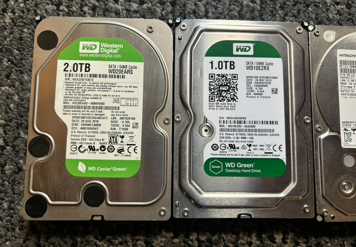 HDD 1T 2T etc. WD HITACHI SEAGATE various together 