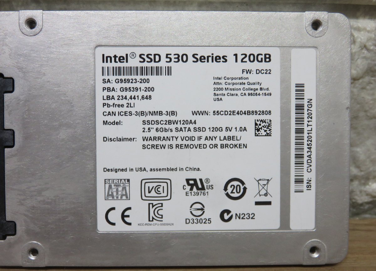 ★≪中古品≫Intel SSD 120G 530/330 x2 3セット[t24052317]_画像3