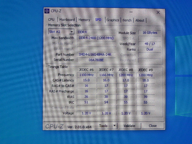 メモリ デスクトップパソコン用 SanMax Micronチップ DDR4-2400 PC4-19200 16GBx2枚 合計32GB 起動確認済みです_画像6