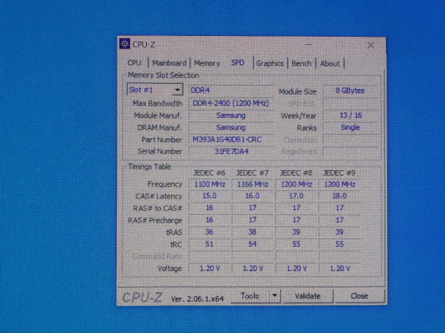 メモリ サーバーパソコン用 Samsung DDR4-2400 (PC4-19200) ECC Registered 8GBx4枚 合計32GB 起動確認済です M393A1G40DB1-CRC0Qの画像5